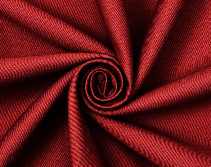 Red Cotton Twill Fabric | 58'' Wide/Cotton/Medium Weight/Clothing/Denim/Dress | Jackets/Pants/Weave