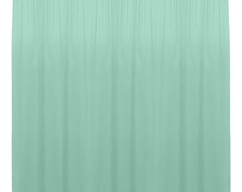 Mint Green SEAMLESS Backdrop Drape Panel, All Sizes Available in Polyester Poplin, Party Supplies Curtains.