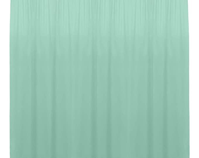 Mint Green SEAMLESS Backdrop Drape Panel, All Sizes Available in Polyester Poplin, Party Supplies Curtains.