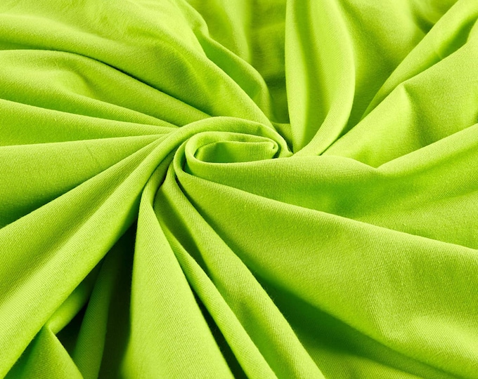 Lime Polyester Knit Interlock Mechanical Stretch Fabric 58"/60"/Draping Tent Fabric. Sold By The Yard.