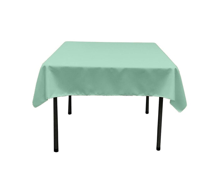 Ice Mint Square Polyester Poplin Table Overlay - Diamond. Choose Size Below