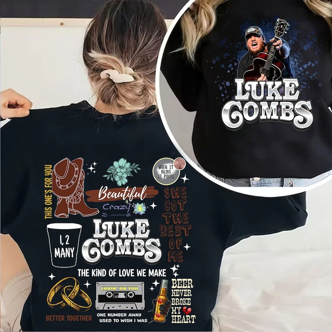 Luke Combs 2023 World Tour Tshirt 2 Side Luke Combs Bullhead Etsy
