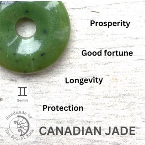 Mans Jade pendant, jade gift for luck, jade donut zodiac necklace, cotton and leather anniversary. AA grade image 2