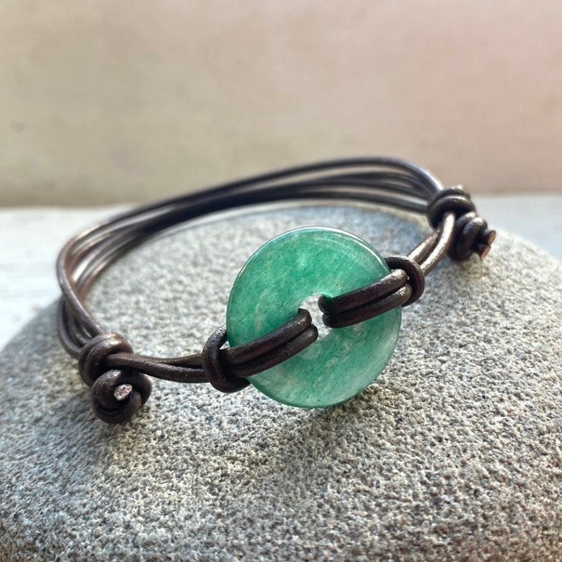 Mans green Aventurine bracelet , adjustable Gemstone bracelet, vegan chakra bracelet, gift for creativity Aventurine