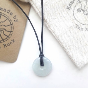 Tiny Jade pendant gift for luck, Jade anniversary gift,  gemstone pendant , his and hers gift, jade gift for luck.