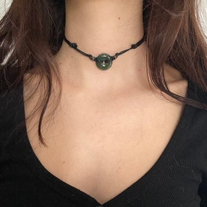 Carnelian choker , black adjustable cotton cord, great gemstone gift for a gothic teen. Worn for courage and communication image 9