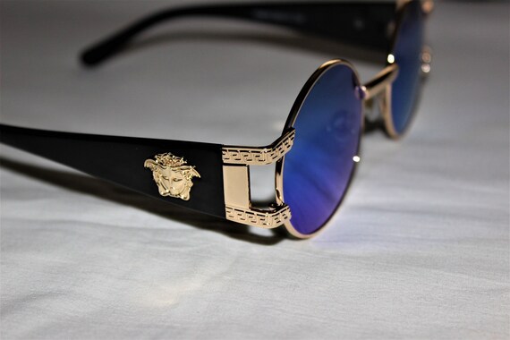 Sunglasses Vintage Versace Round Sonnenbrille Gold
