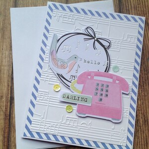 Tarjeta de cumpleaños, tarjeta hecha a mano en blanco, tarjeta shabby chic, tarjetas de amistad, tarjeta de "Hola cariño", tarjetas de felicitación, tarjetas caseras