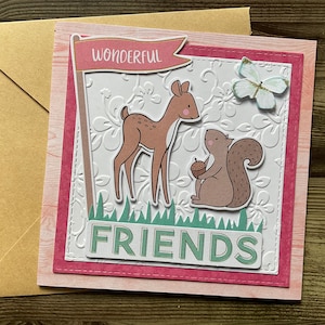 Friendship cards, handmade cards, kawaii cards, homemade cards, birthday cards, greeting cards, blank cards, any occasion card, cards