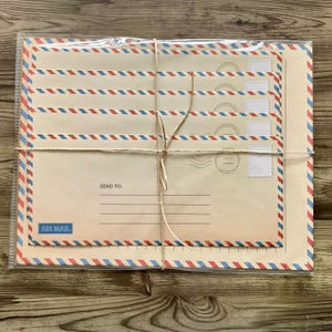 Juego de escritura para correo aéreo, juego de papelería, juego de cartas grandes, papelería para correo aéreo, juego de cartas para correo aéreo, suministros para correo aéreo, sobres DL