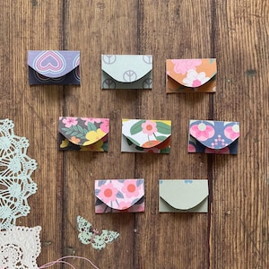 8 Tiny cards, mini envelope writing set, fairy notes, tiny stationery, stationary