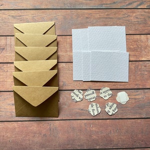 Mini cards, tiny cards and envelope set, kraft papers, Fairy notes, Mini stationery, Kraft envelopes, mini stationary