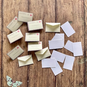 10 Tiny cards, mini cards and envelope set, fairy notes, tiny airmail stationery, mixed envelope set, tiny stationary, airmail fairy notes
