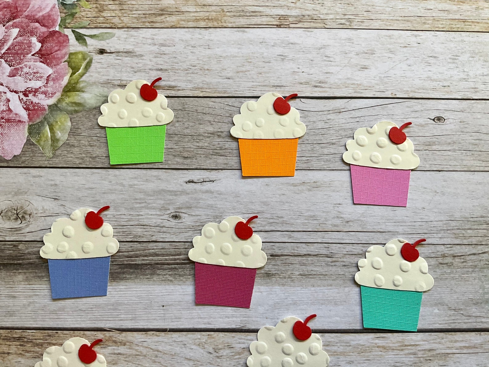 Paper cupcakes cupcake die cuts mixed paper cupcakes Etsy