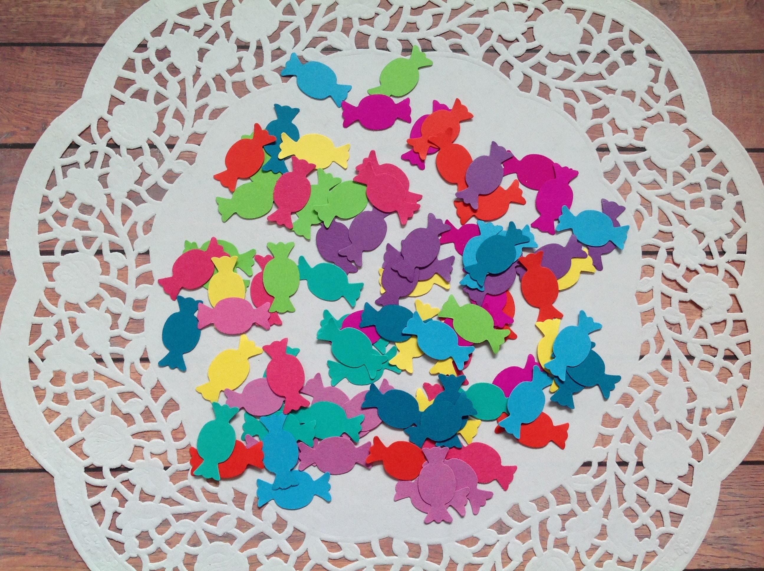 100 Lolly Confetti Cardstock Confetti Mixed Color Confetti Etsy