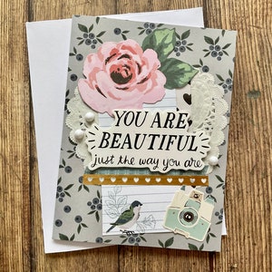 birthday card, blank handmade card, shabby chic card, whimsical cards, friendship cards, encouragement card, greeting cards, homemade cards