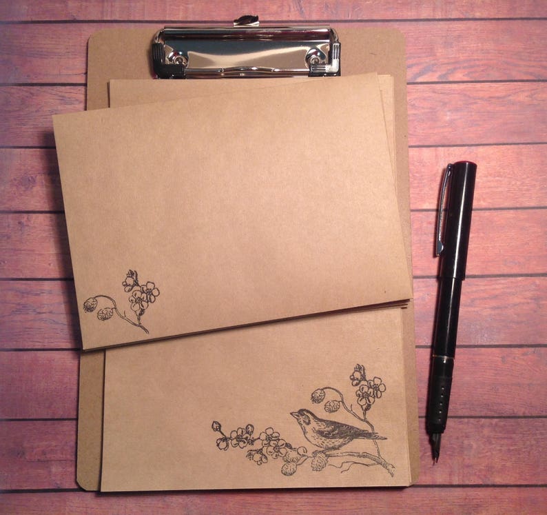 Writing Set Stationery Set Hand Stamped Writing Set Rustic Etsy Australia