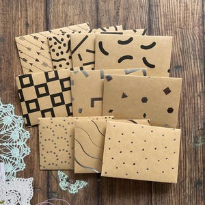 Mini kraft envelopes, mini envelopes, set of 10, happy mail, snail mail, handmade envelopes, mini envelopes, mixed envelopes,
