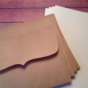 Juego de escritura, juego de papelería, juego de escritura rústico, juego de papelería, juego de escritura Kraft y blanco roto, papel de escritura blanco roto