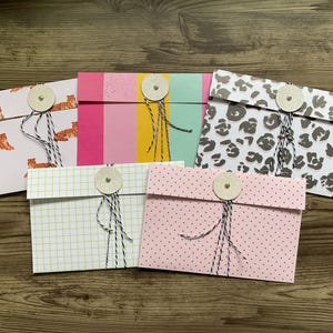 handmade envelopes, set of 5 envelopes, beautiful envelopes, stationery, mixed envelopes, pen pal gift, patterned envelopes,