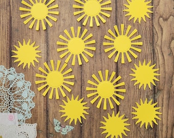 12 Yellow Sun Die Cuts: Scrapbooking Embellishments, Card Making