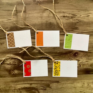 Étiquettes cadeaux, étiquettes faites main, étiquettes automne, étiquettes de remerciement, lot de 5 étiquettes, étiquettes cadeaux blanches, étiquettes rustiques
