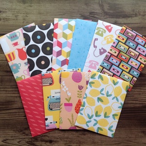 Retro envelopes, Coin envelopes, set of 10, happy mail, snail mail, handmade envelopes, mini envelopes
