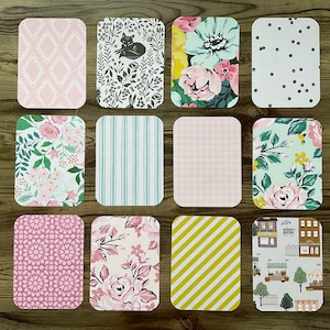 Tarjetas de diario, tarjetas de diario de 3 x 4, tarjetas de planificador, cartas de bolsillo, 12 tarjetas variadas, diario, tarjetas de diario, álbumes de recortes, accesorio de planificador