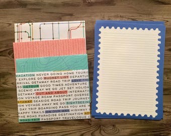 Reseset, brevpappersset, resebrevpapper, brevset, skrivmaterial, handgjorda kuvert, unikt brevpapper