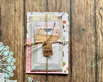 Junk journal tip ins, journal tuck spots, journaling spots, penpal gift, snail mail, handmade ephemera