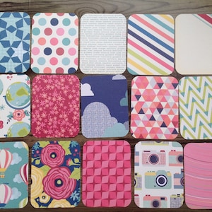 Tarjetas de diario, tarjetas de diario 3 x 4, tarjetas de planificador, carta de bolsillo, 15 tarjetas variadas, diario, tarjetas de diario, scrapbooking, accesorio de planificador