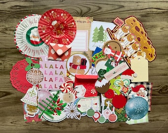 Handmade Die Cut Embellishment Variety Pack, Christmas Scrapbook Supplies, cardmaking supplies