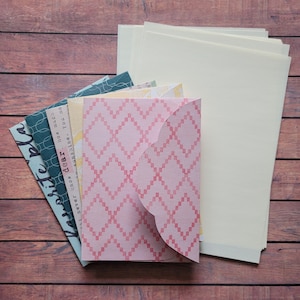 Juego de escritura, papelería bonita, juego de papelería floral, juego de cartas, juego de papelería, juego de escritura, papel de escribir beige
