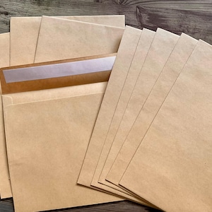 kraft paper envelopes, set of 15, C5 size envelopes, snail mail, handmade envelopes, packaging
