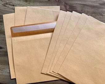 kraft paper envelopes, set of 15, C5 size envelopes, snail mail, handmade envelopes, packaging