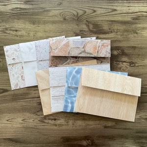 handmade envelopes, set of 8 envelopes, envelopes, beautiful envelopes, earth element envelopes, earth tones,