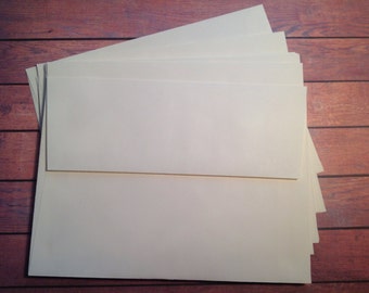 10 Plain Vanilla envelopes, 5 x 7 envelopes, A7 envelopes, Cream envelopes, DIY envelopes,