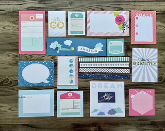 Destash, scrapbooking supplies,  DIY kit, ephemera, variety pack, ephemera pack, cut outs, cardmaking