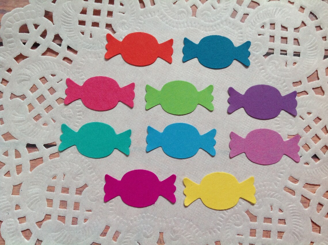 100 Lolly Confetti Cardstock Confetti Mixed Color Confetti Etsy