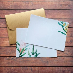 set da scrittura, set di cancelleria, buste rustiche, set di cancelleria, set da scrittura floreale australiano, set di lettere, posta ordinaria, fogli per appunti