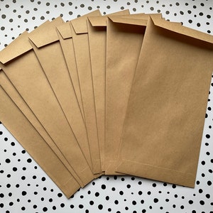 kraft paper envelopes, set of 10, DLX envelopes, snail mail, handmade envelopes, packaging