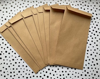 kraft paper envelopes, set of 10, DLX envelopes, snail mail, handmade envelopes, packaging