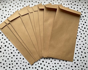 Envelopes DLX de papel kraft - Conjunto de 10 - Correio tradicional feito à mão