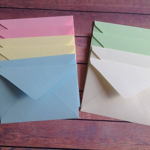 10 Mini envelopes, Mini envelope set, Mini stationery, Pastel coloured envelopes, mini stationary,