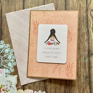 Handmade birthday card, yoga card, relaxation card, birthday card, friendship card, handmade card, homemade card
