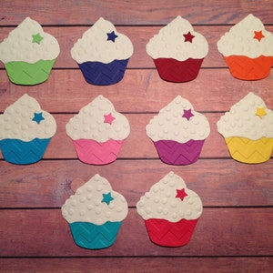 10 Cupcake di carta, fustelle per cupcake, cupcake di carta mista, perforatrici per cupcake, fustelle, abbellimenti