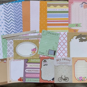 Destash, 6 x 6 scrapbook paper pack, 28 piece variety pack, patterned cardstock, mixed paper pack, value pack