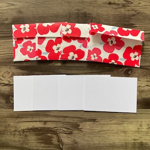 Mini cards, cards and envelope set, Mini stationery, upcycled envelopes, mini stationery,