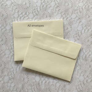 10 Plain Vanilla envelopes, quality envelopes, A2 envelopes, Ivory envelopes, Cream envelopes, DIY envelopes,