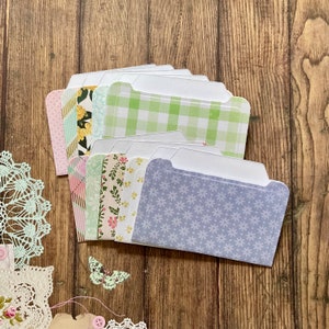Mini carpetas de archivos, scrapbooking, organizador de efímeras, accesorios de planificador, carpetas de archivos, carpetas de archivos hechas a mano, papelería kawaii, organizador de papel
